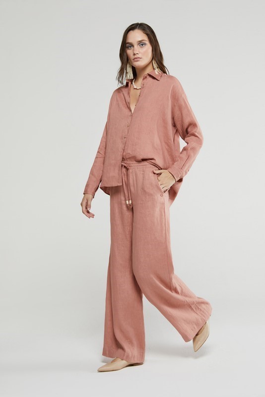OTTOD'AME Pantalone palazzo in lino