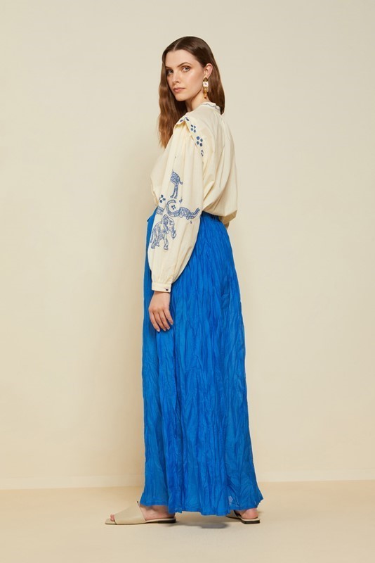 OTTOD'AME Pantalone palazzo in misto seta