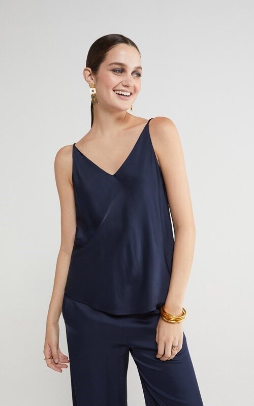 OTTOD'AME Top fluido in pura viscosa con spalline sottili