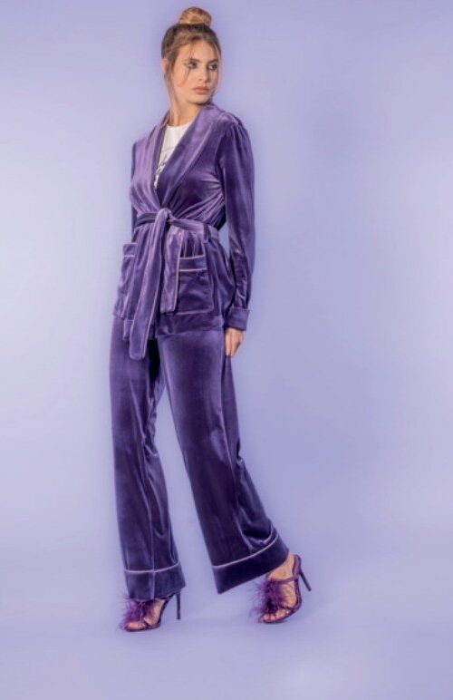 NUALY Pantalone morbido con profilo