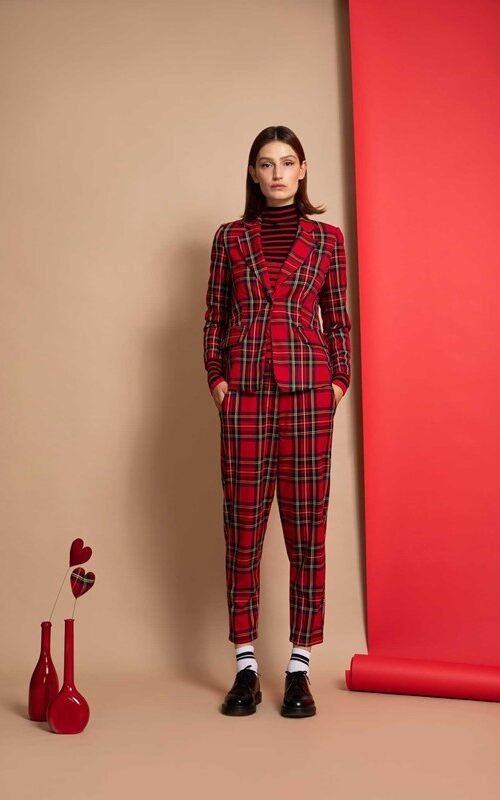 PEPE ROSA Pantalone tartan