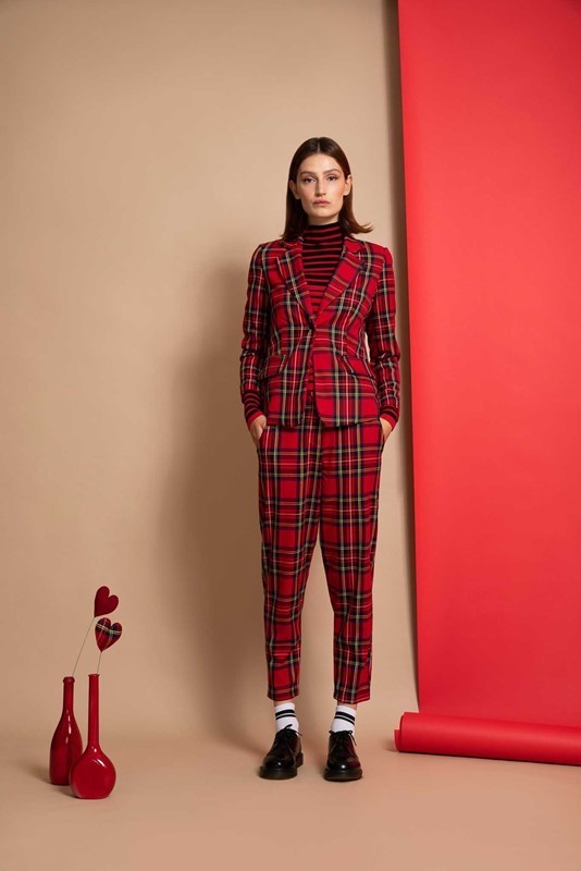 PEPE ROSA Pantalone tartan