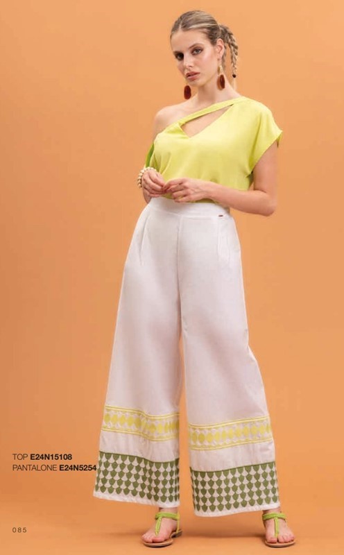 NUALY Pantalone con ricamo