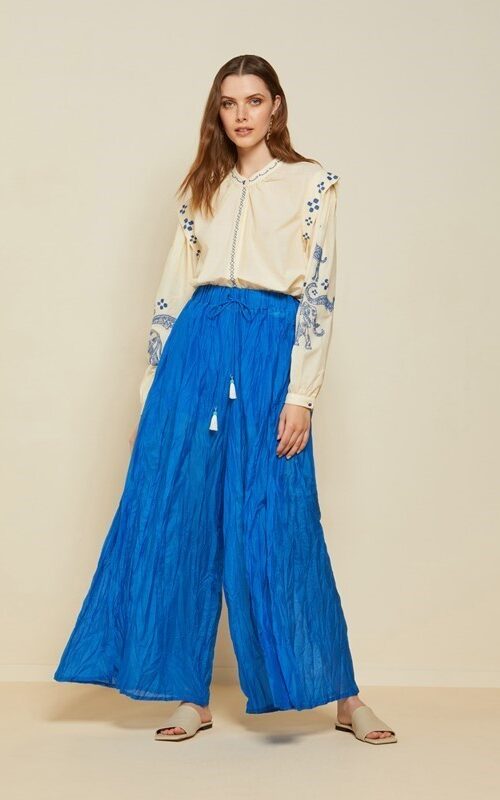 OTTOD'AME Pantalone palazzo in misto seta