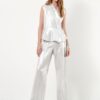 B.YU Blusa laminata scollo a.v