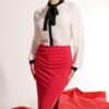 OVER-D WOMAN Gonna con arricciatura e spacco laterale