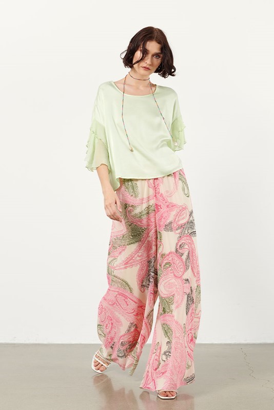 B.YU Pantalone in fantasia cashmere