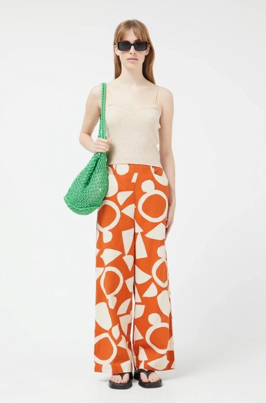 COMPAGNIA FANTASTICA Pantalone palazzo con tasche ed elastico dietro
