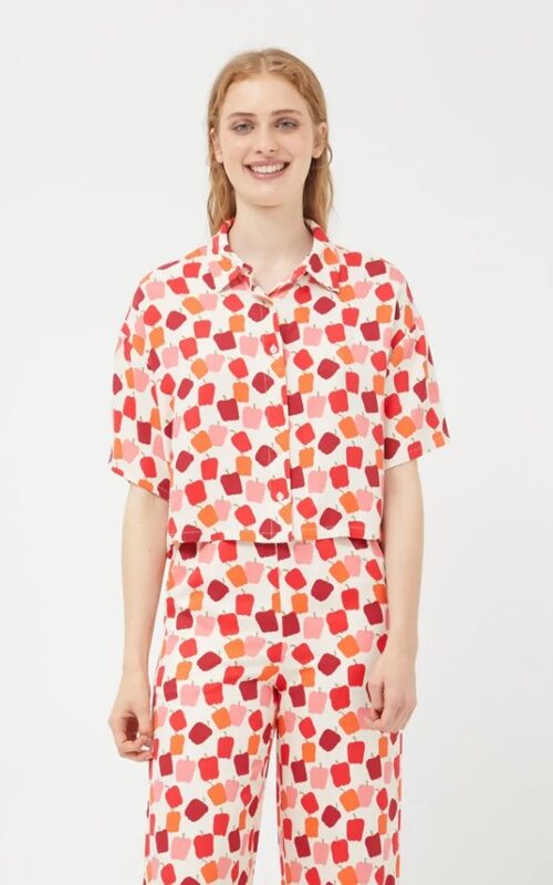 COMPAGNIA FANTASTICA Camicetta cropped mezza manica fantasia
