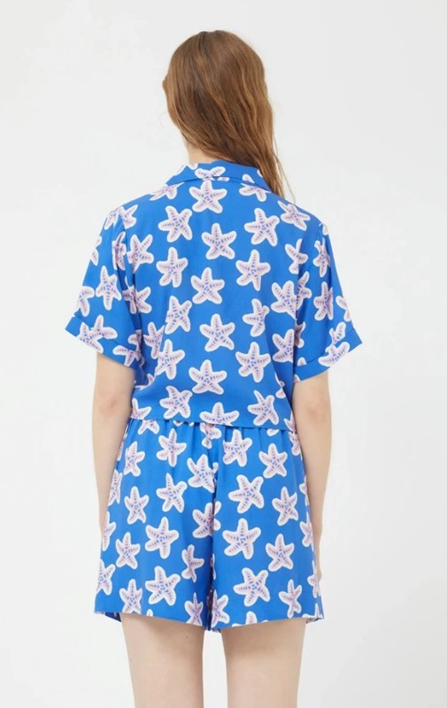 COMPAGNIA FANTASTICA Camicia corta m/m con nodo sul davanti