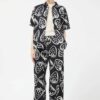 COMPAGNIA FANTASTICA Pantalone a palazzo con elastico in vita