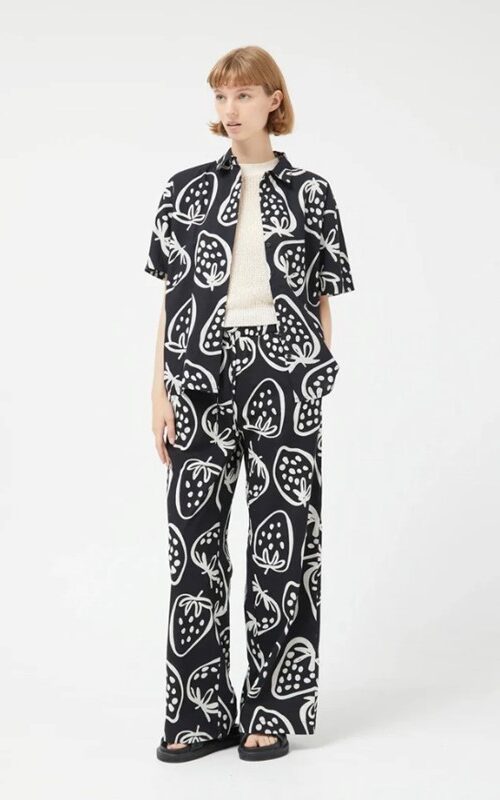 COMPAGNIA FANTASTICA Pantalone a palazzo con elastico in vita