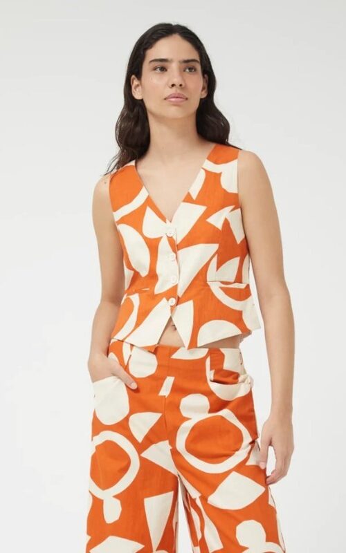 COMPAGNIA FANTASTICA Gilet corto con stampa geometrica