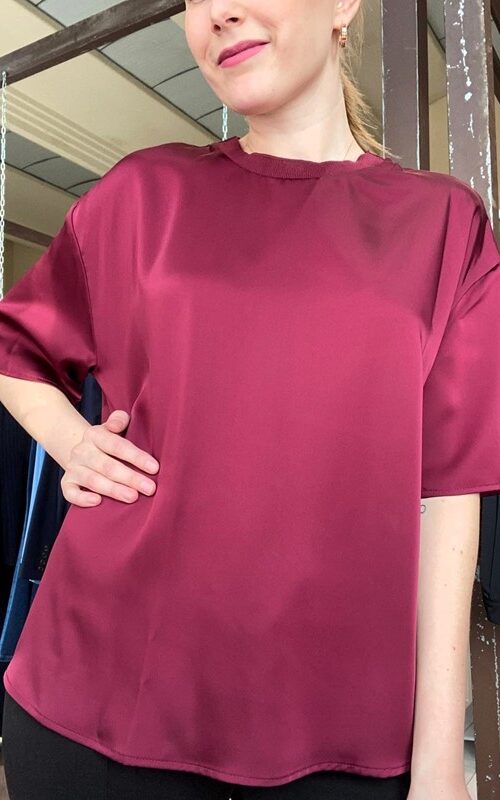 OVER-D WOMAN Maglia mezza manica in raso
