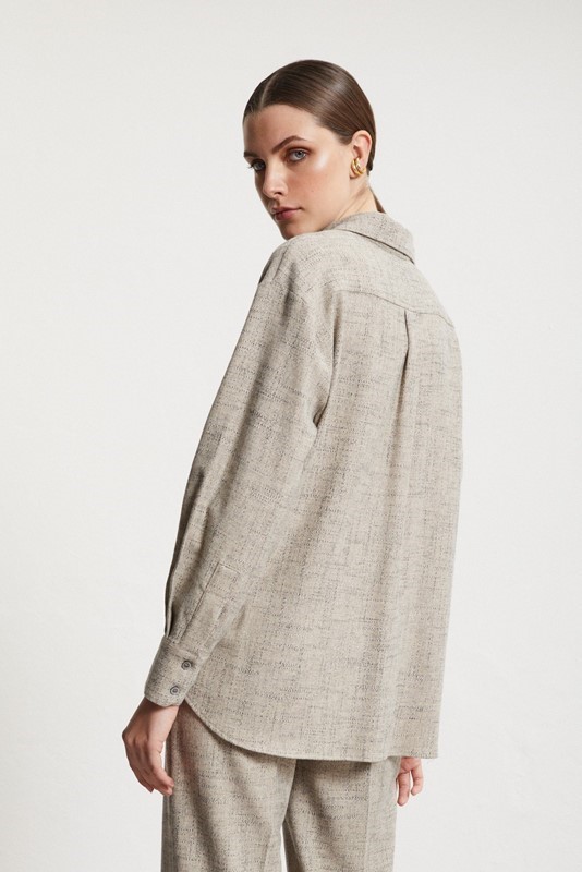 OTTOD'AME Camicia in misto lana con taschino