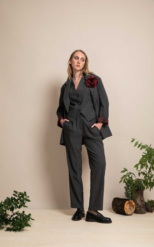 PEPE ROSA Gilet gessato regolabile