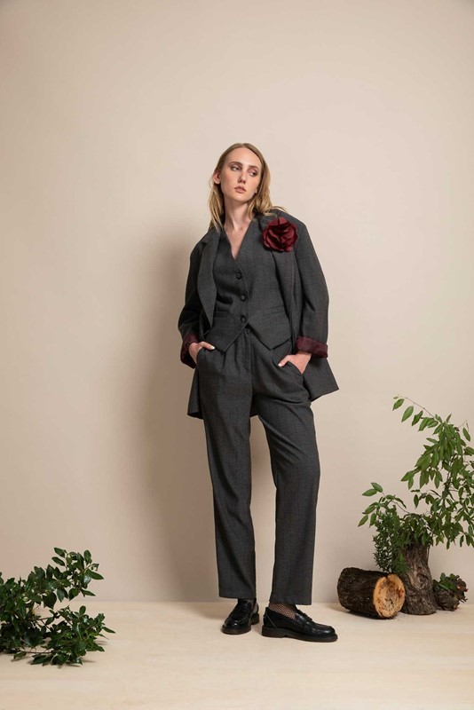 PEPE ROSA Gilet gessato regolabile