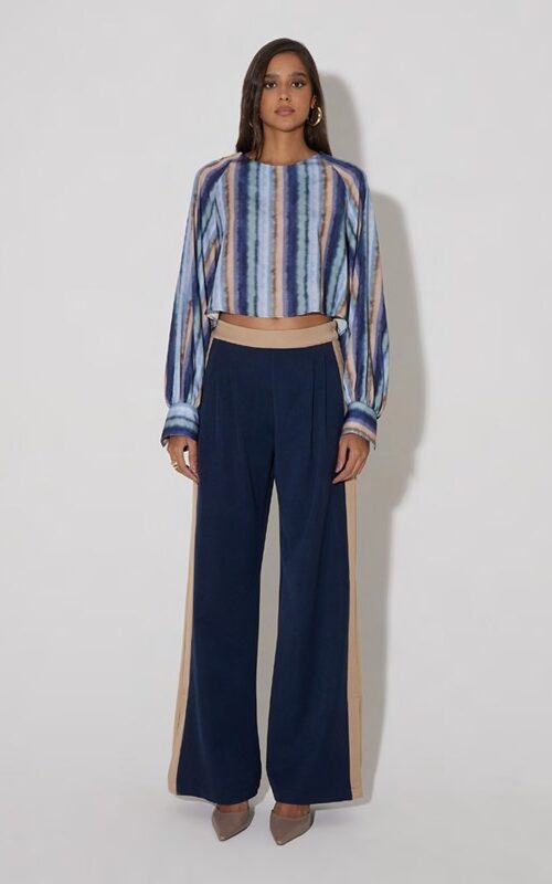 OVER-D WOMAN Pantalone a palazzo con spacchi sotto