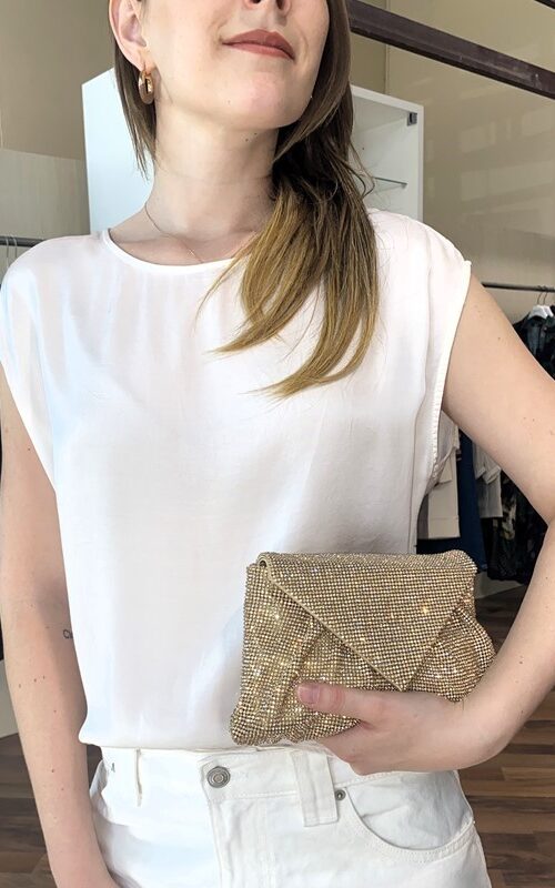 SOUVENIR Blusa smanicata liscia con scollatura rotonda