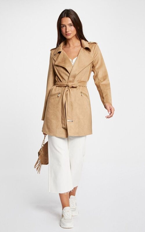 MORGAN Cappotto effetto scamosciato con cintura