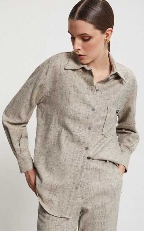 OTTOD'AME Camicia in misto lana con taschino