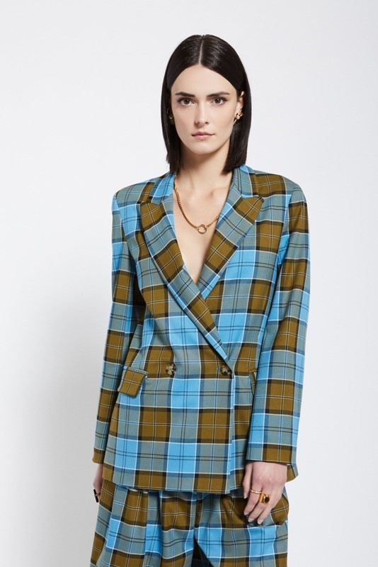 OTTOD'AME Giacca doppiopetto tartan