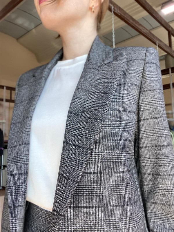 SPAGO DONNA Giacca sfoderata a quadretti con taschino
