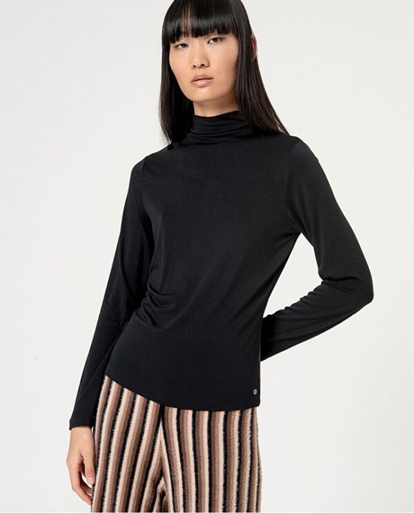 SURKANA T-shirt con collo perkins maniche lunghe