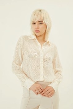 SOUVENIR Camicia paillettes con colletto