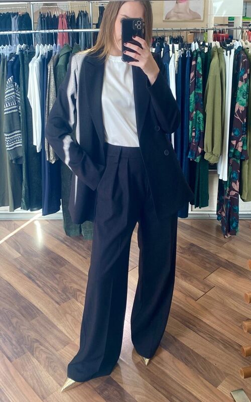 SPAGO DONNA Pantalone ampio con pence