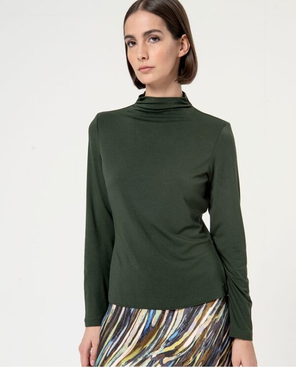 SURKANA T-shirt con collo perkins maniche lunghe