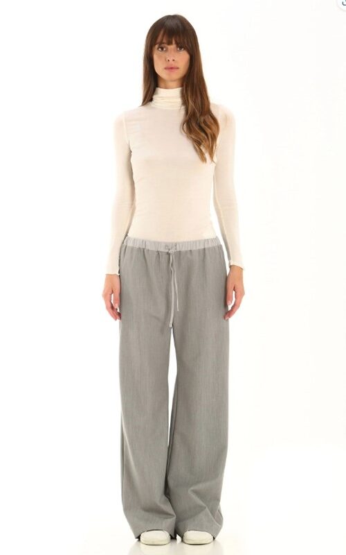 HOMEWARD Pantalone a palazzo con coulisse in contrasto