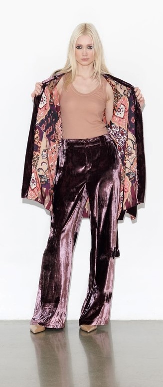 B.YU Kimono in velluto con stampa interna