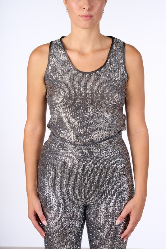 NUALY Canotta di paillettes