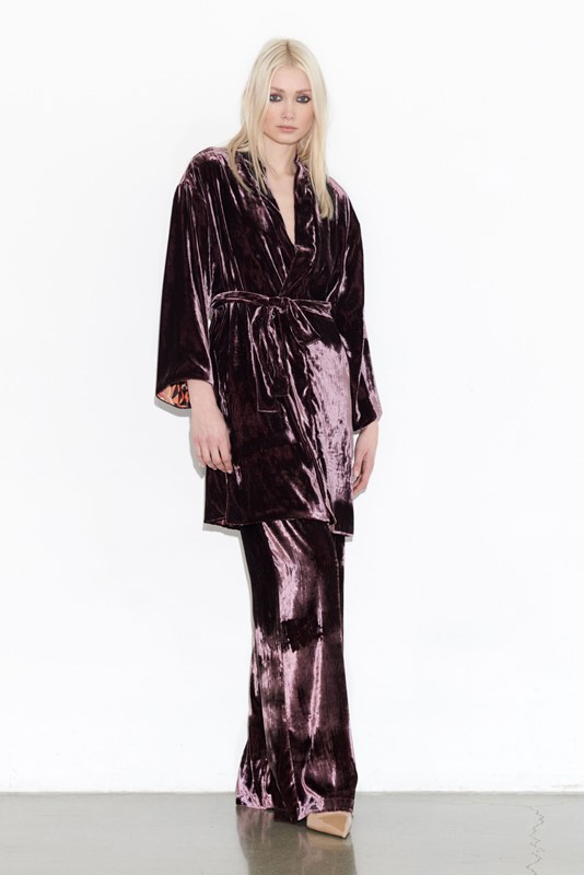 B.YU Kimono in velluto con stampa interna