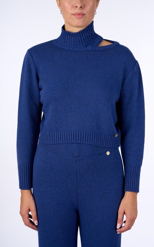 NUALY Maglia cut-out scollo