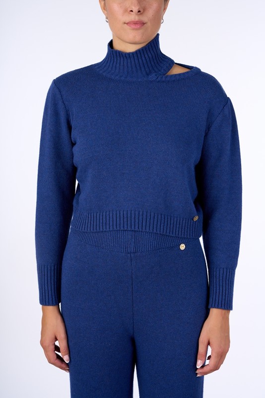 NUALY Maglia cut-out scollo