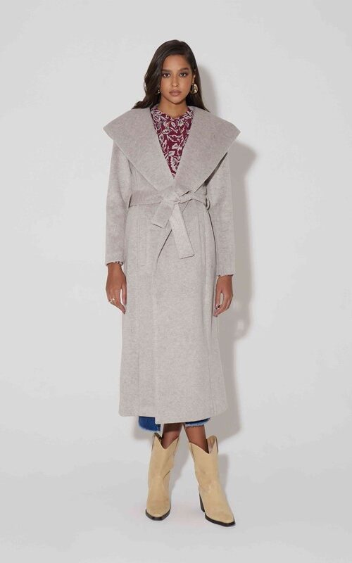 OVER-D WOMAN Cappotto lungo con cintura e cappuccio