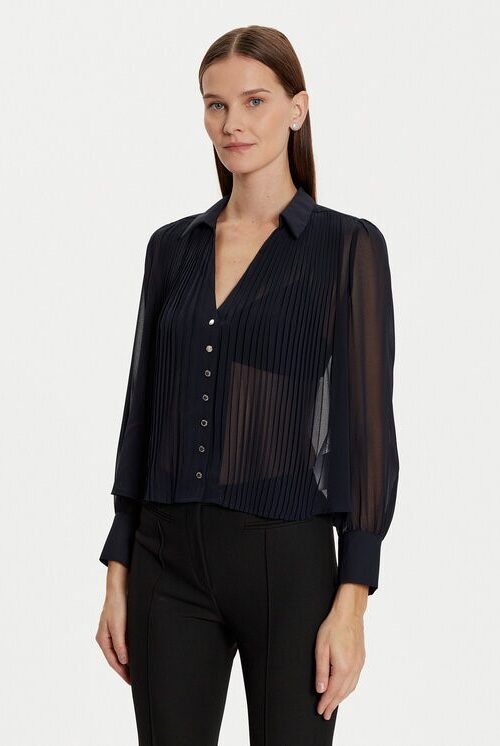 MORGAN Blusa  plisse' m/l bottoncini oro