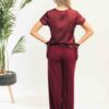 SPAGO DONNA Pantalone a palazzo con elastico dietro