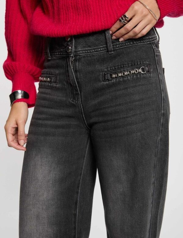 MORGAN Jeans a gamba larga con dettaglio a catena
