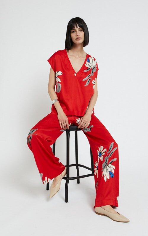OTTOD'AME Camicia in viscosa con stampa fiore