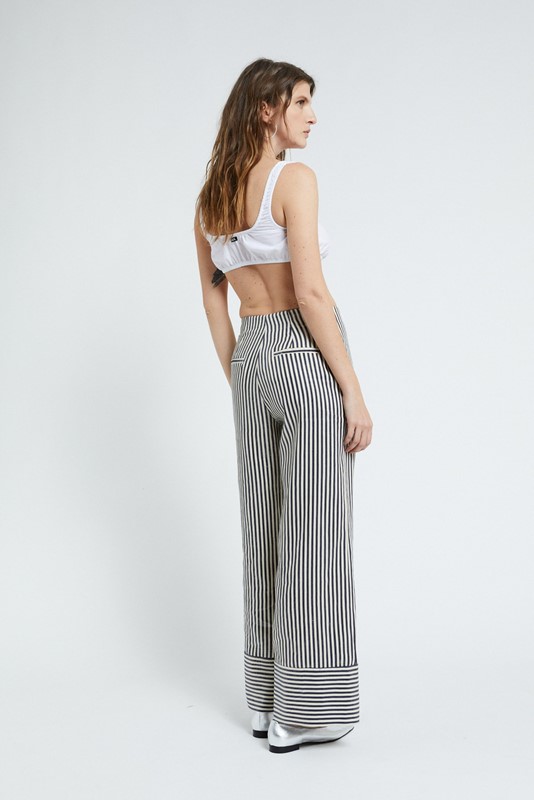 OTTOD'AME Pantalone palazzo in lino