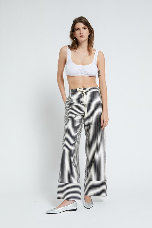 OTTOD'AME Pantalone palazzo in lino