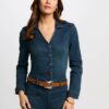 MORGAN Tuta denim a gamba larga denim grezzo
