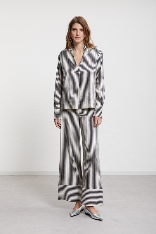 OTTOD'AME Pantalone palazzo in lino