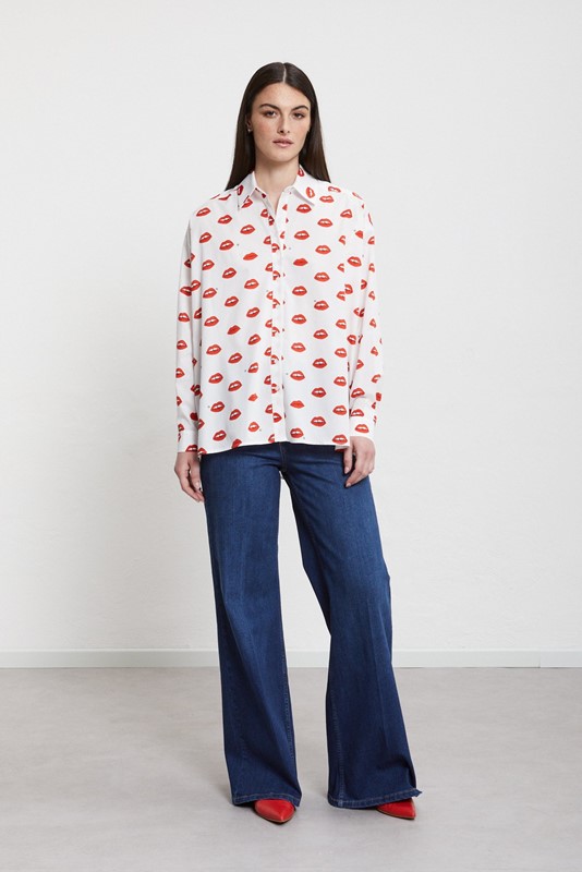 OTTOD'AME Camicia in cotone stampato