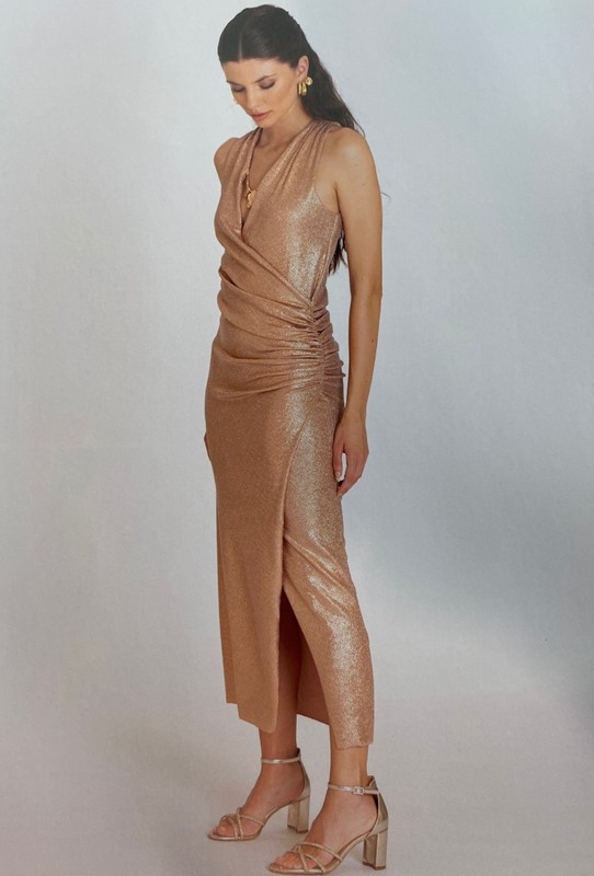 SISTE'S Abito siste's gold con accessorio lato
