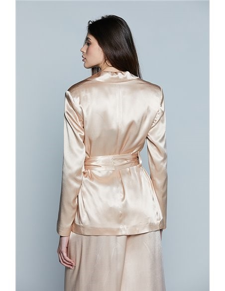 RELISH Giacca m/l con cintura effetto vestaglia