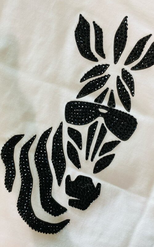 IM 70 T-shirt in cotone con disegno zebra
